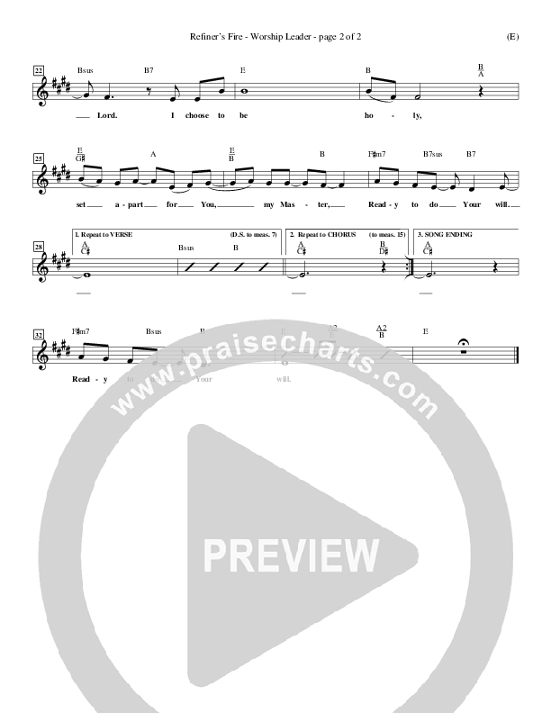 Refiner's Fire Lead Sheet (Brian Doerksen)