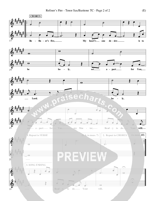 Refiner's Fire Tenor Sax/Baritone T.C. (Brian Doerksen)