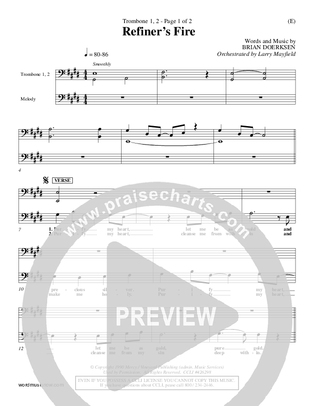 Refiner's Fire Trombone 1/2 (Brian Doerksen)