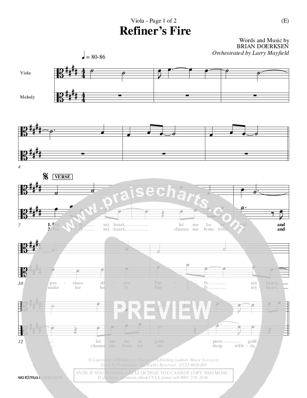 Refiner's Fire Viola (Brian Doerksen)