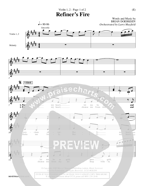 Refiner's Fire Violin 1/2 (Brian Doerksen)