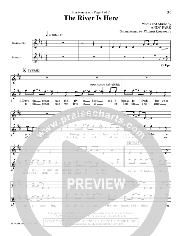 The River Is Here Bari Sax (Andy Park)