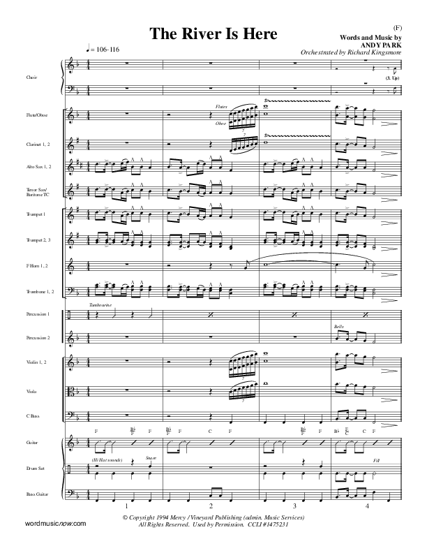 The River Is Here Conductor's Score (Andy Park)