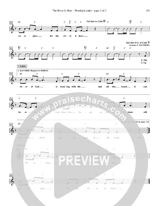 The River Is Here Lead Sheet (Andy Park)