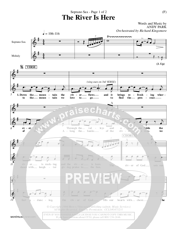 The River Is Here Soprano Sax (Andy Park)