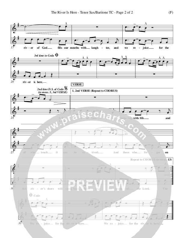 The River Is Here Tenor Sax/Baritone T.C. (Andy Park)