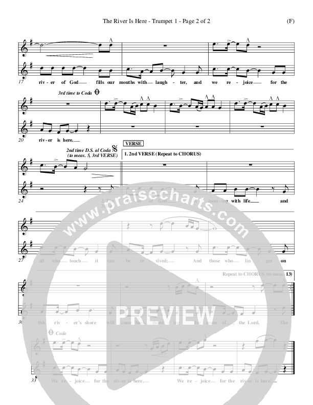 The River Is Here Trumpet 1 (Andy Park)