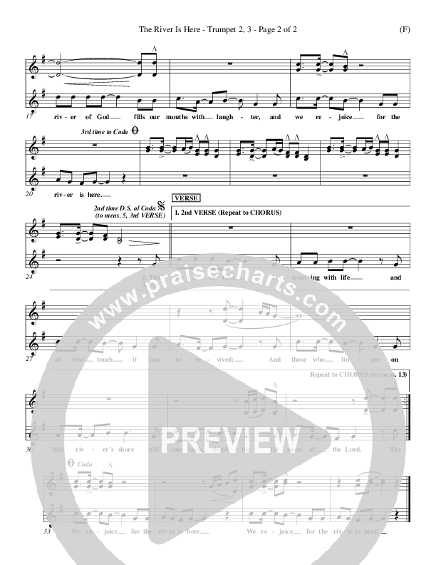 The River Is Here Trumpet 2/3 (Andy Park)