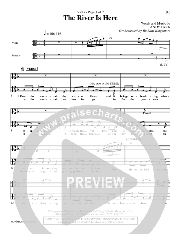 The River Is Here Viola (Andy Park)