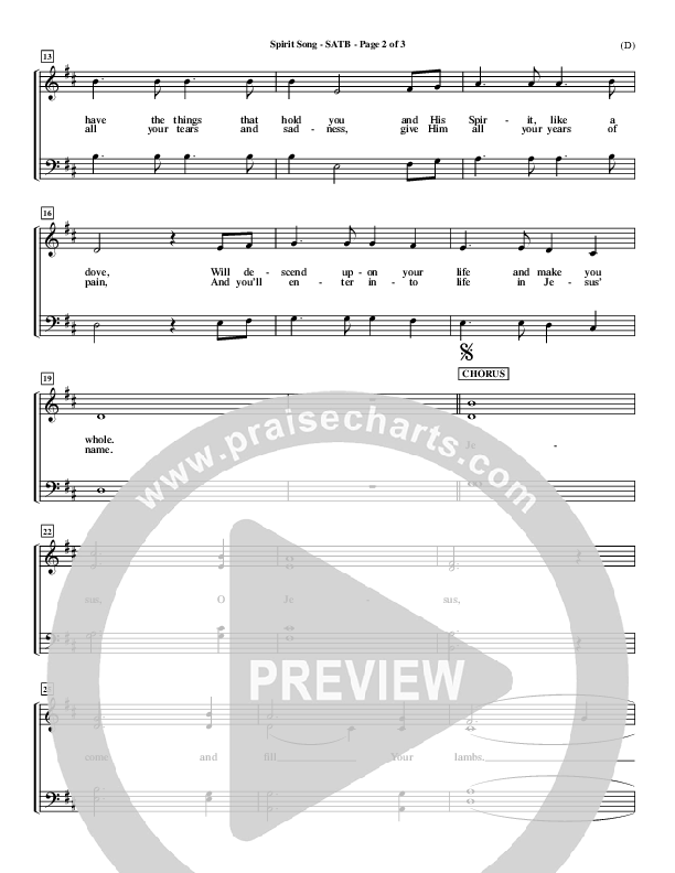 Spirit Song Choir Vocals (SATB) (John Wimber)