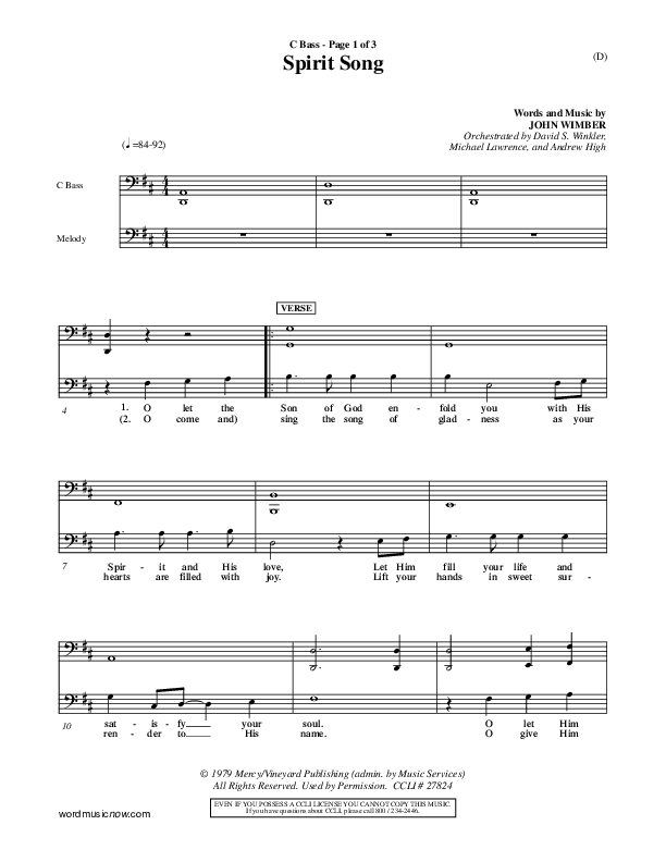 Spirit Song Contrabass (John Wimber)