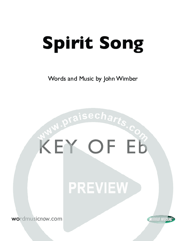Spirit Song Cover Sheet (John Wimber)