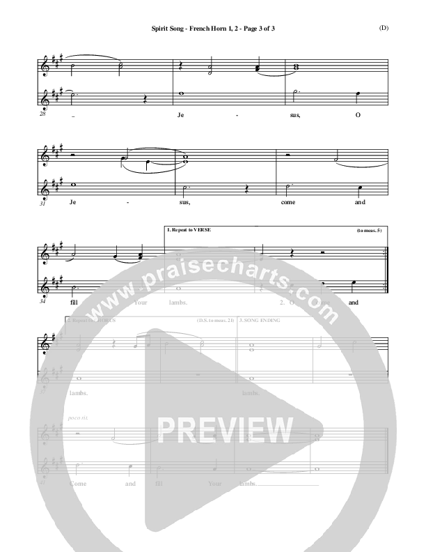 Spirit Song French Horn 1/2 (John Wimber)