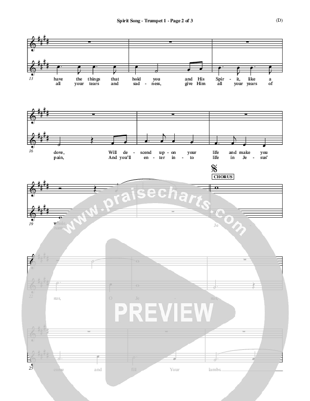 Spirit Song Trumpet 1 (John Wimber)