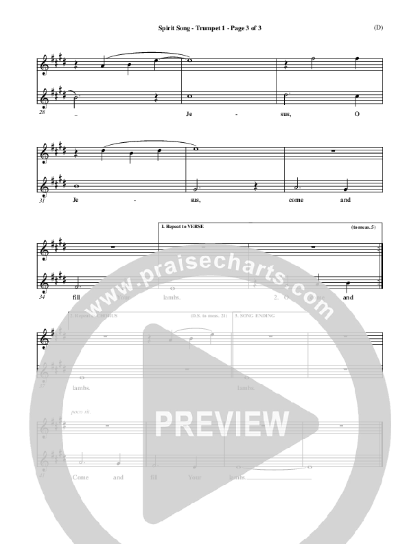 Spirit Song Trumpet 1 (John Wimber)