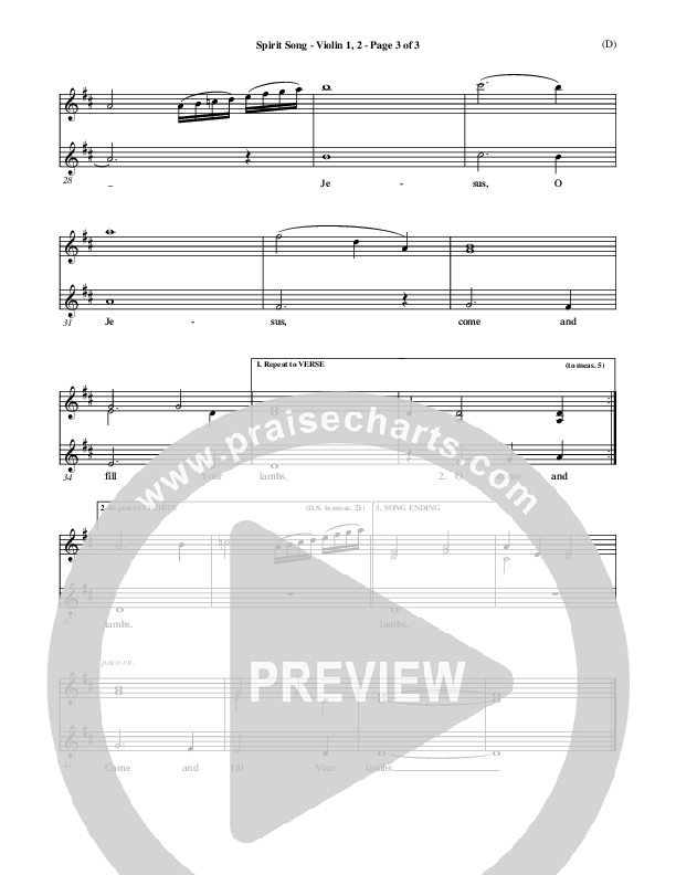 Spirit Song Violin 1/2 (John Wimber)