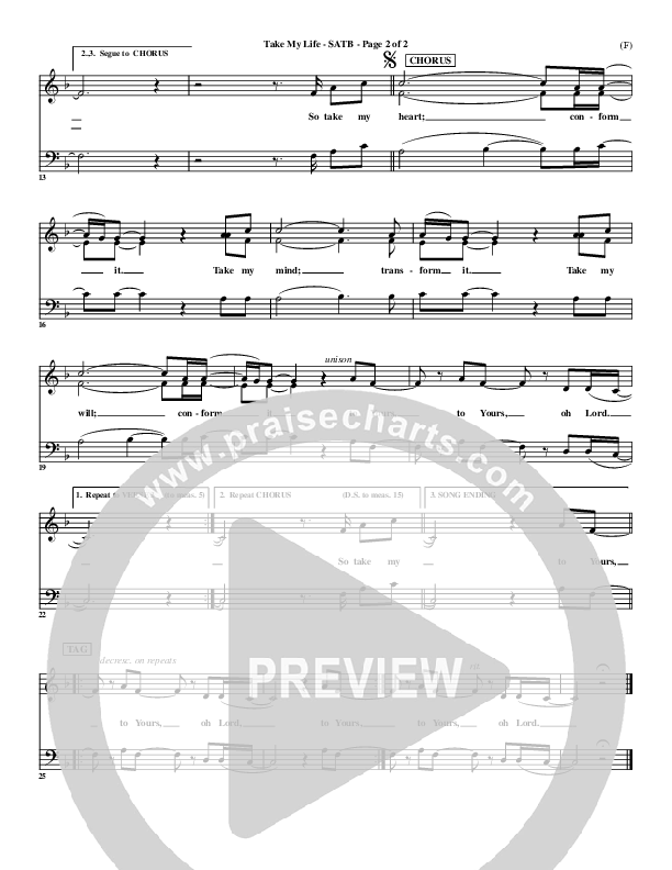 Take My Life Choir Sheet (SATB) (Scott Underwood)