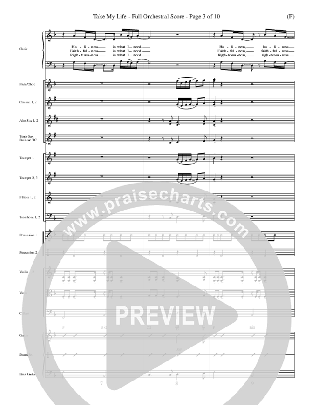 Take My Life Conductor's Score (Scott Underwood)