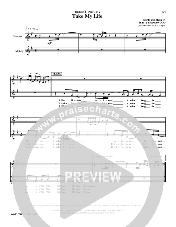 Take My Life Trumpet 1 (Scott Underwood)