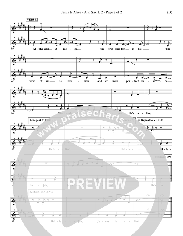 Jesus Is Alive Alto Sax 1/2 (Ron Kenoly)