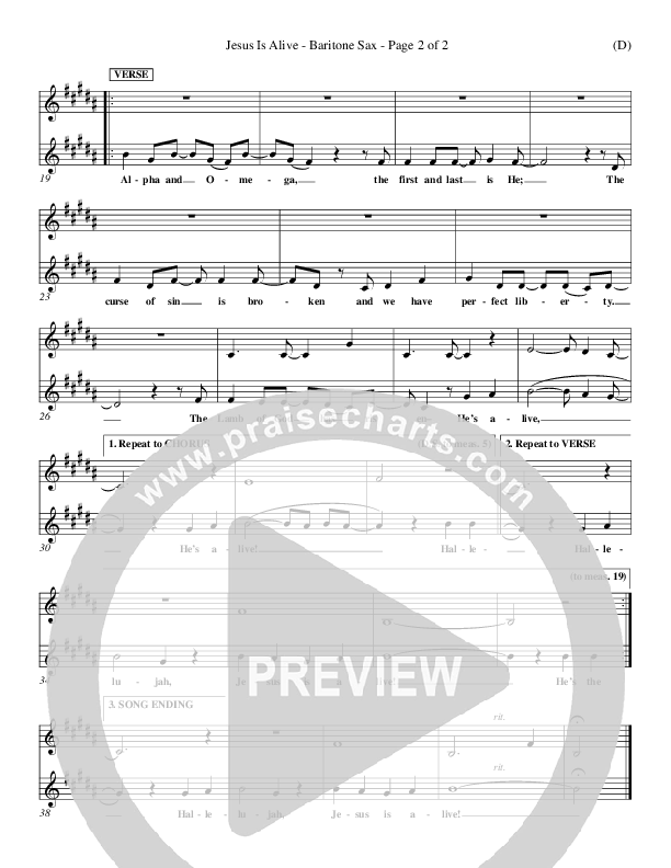 Jesus Is Alive Bari Sax (Ron Kenoly)