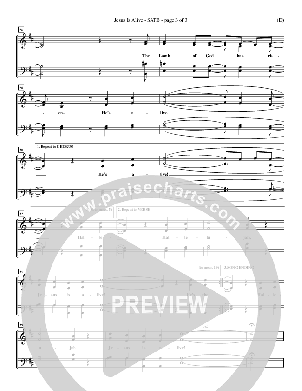 Jesus Is Alive Choir Sheet (SATB) (Ron Kenoly)