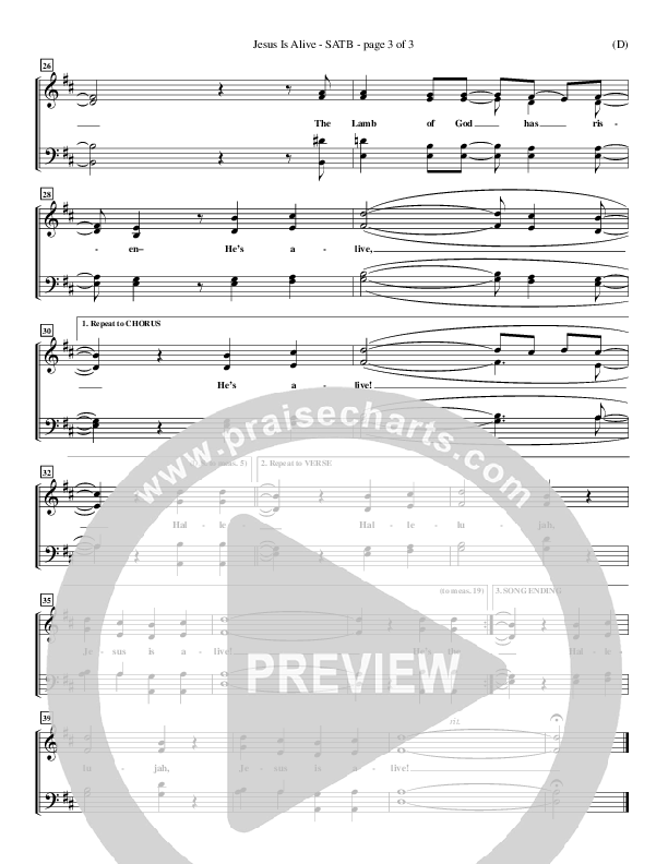 Jesus Is Alive Choir Sheet (SATB) (Ron Kenoly)
