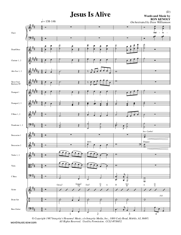 Jesus Is Alive Conductor's Score (Ron Kenoly)