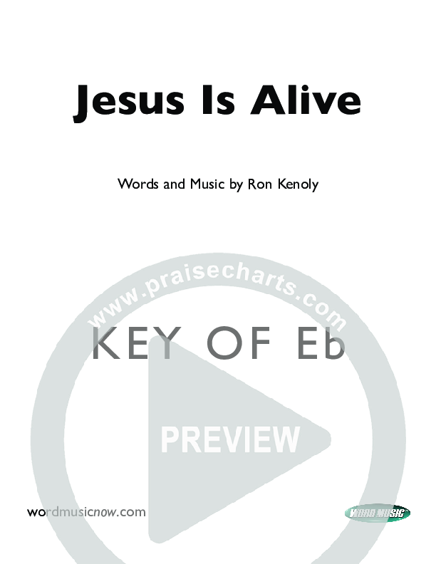 Jesus Is Alive Cover Sheet (Ron Kenoly)