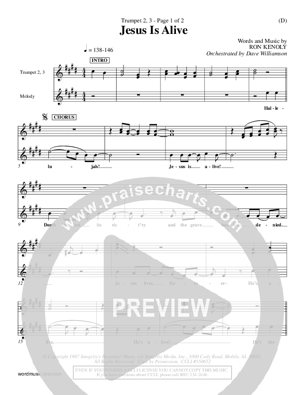 Jesus Is Alive Trumpet 2/3 (Ron Kenoly)