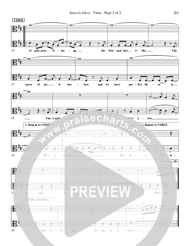 Jesus Is Alive Viola (Ron Kenoly)