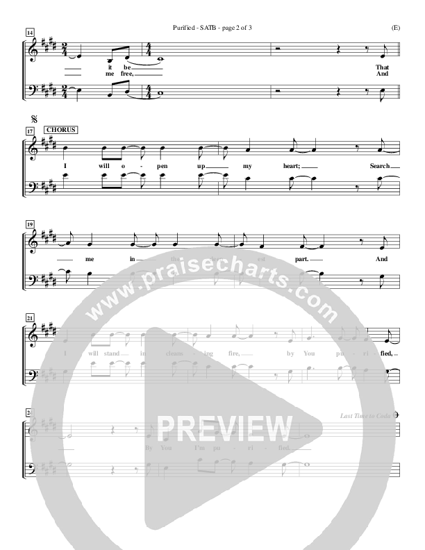 Purified Choir Vocals (SATB) (Michael W. Smith)