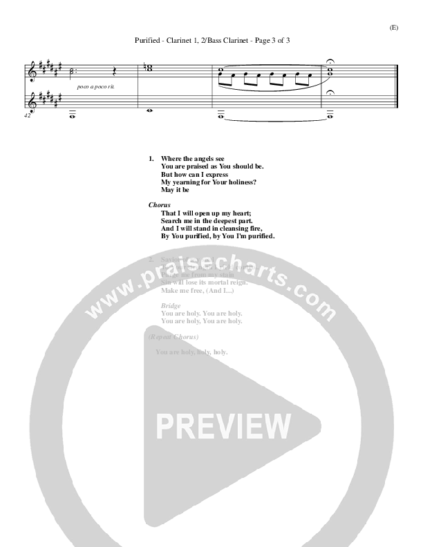 Purified Clarinet 1/2, Bass Clarinet (Michael W. Smith)