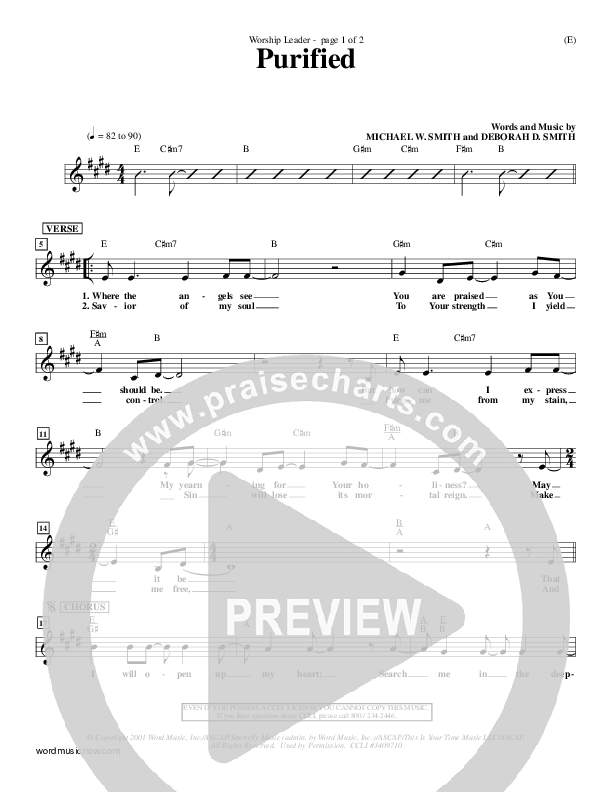 Purified Lead Sheet (Michael W. Smith)