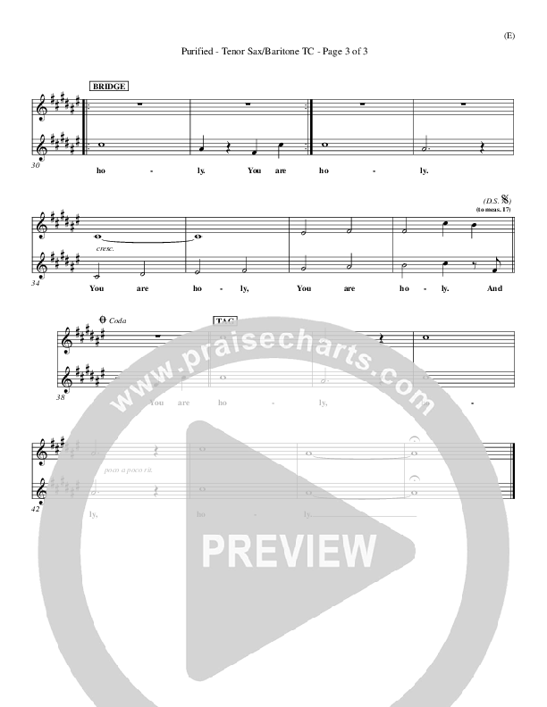 Purified Tenor Sax/Baritone T.C. (Michael W. Smith)