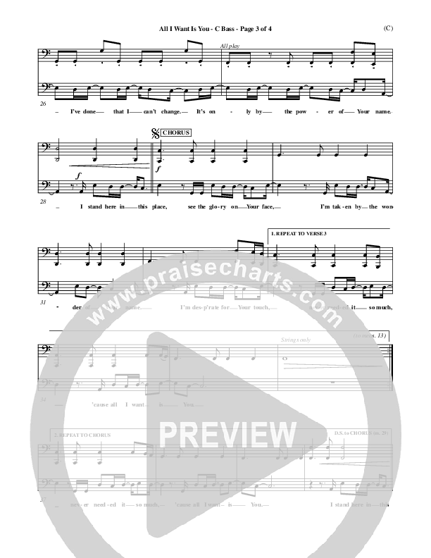 All I Want Is You Contrabass (Henry Seeley)