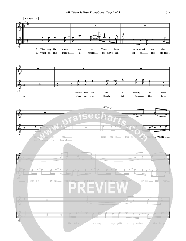 All I Want Is You Flute/Oboe (Henry Seeley)