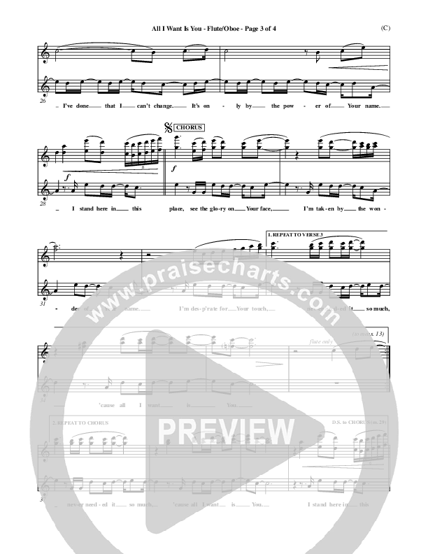 All I Want Is You Flute/Oboe (Henry Seeley)