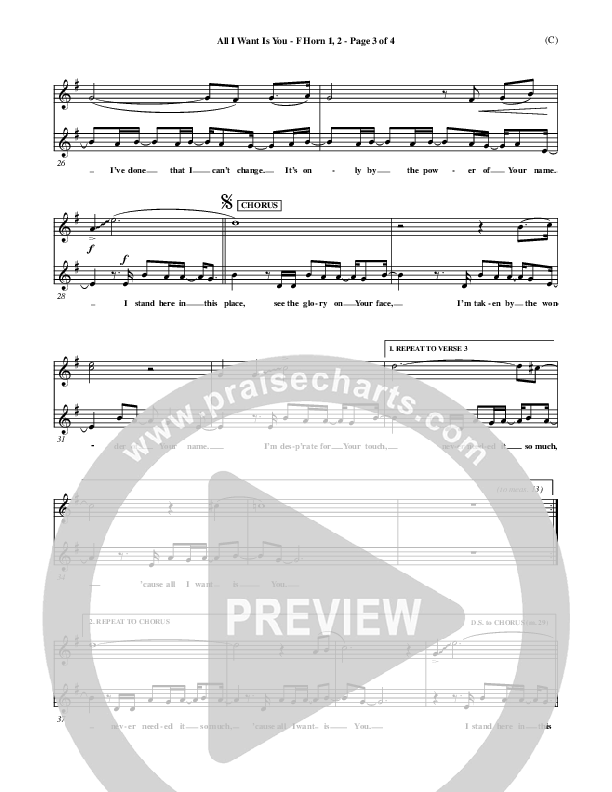 All I Want Is You French Horn 1/2 (Henry Seeley)