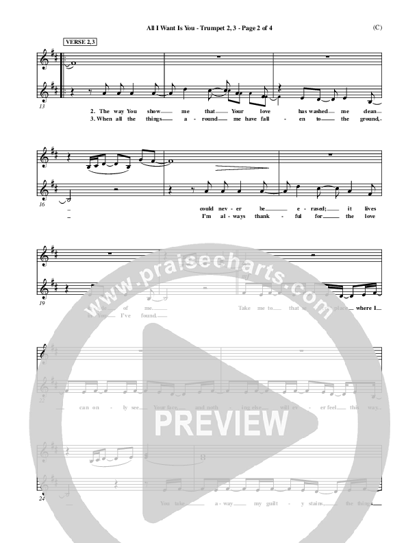 All I Want Is You Trumpet 2/3 (Henry Seeley)