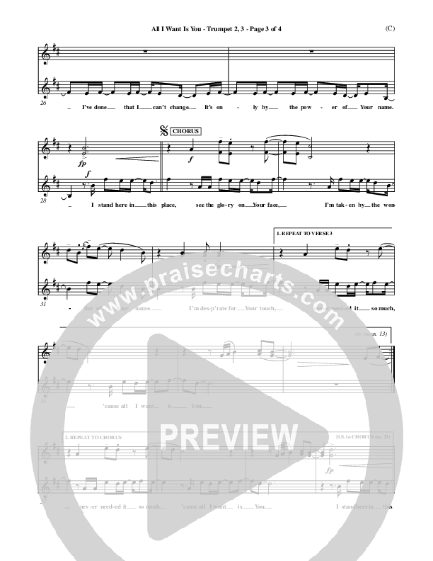 All I Want Is You Trumpet 2/3 (Henry Seeley)