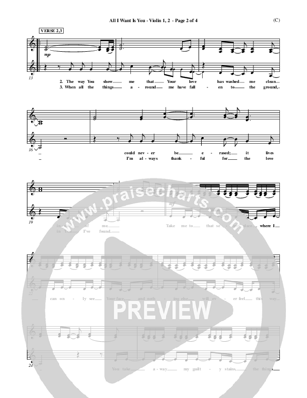 All I Want Is You Violin 1/2 (Henry Seeley)