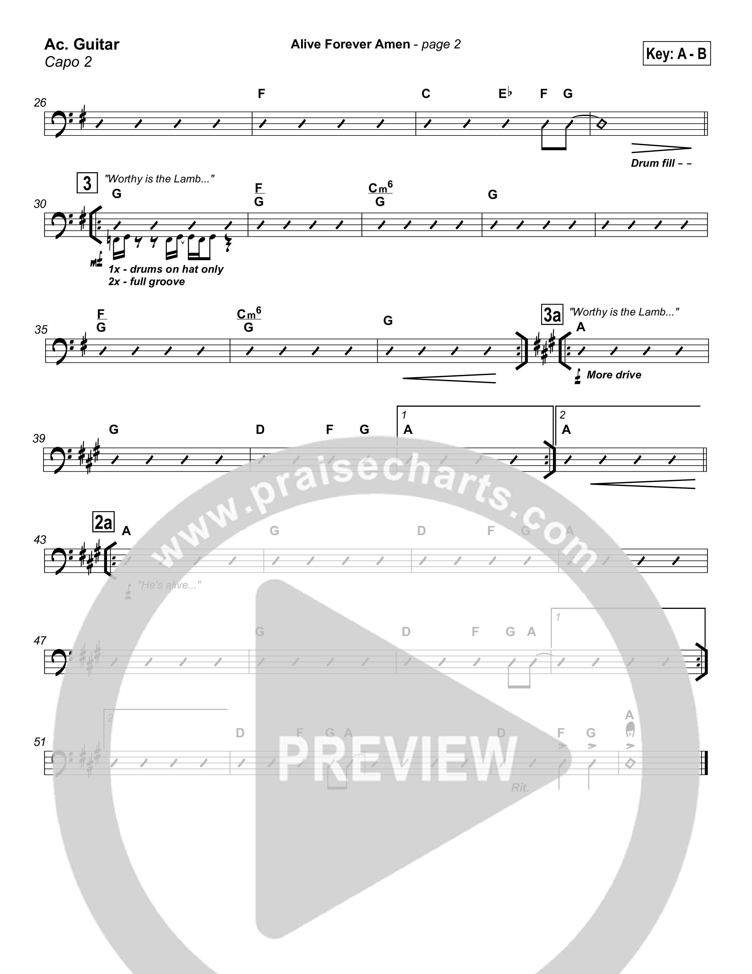 Alive Forever Amen Acoustic Guitar (Travis Cottrell)