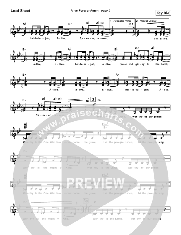 Alive Forever Amen Lead Sheet (Travis Cottrell)