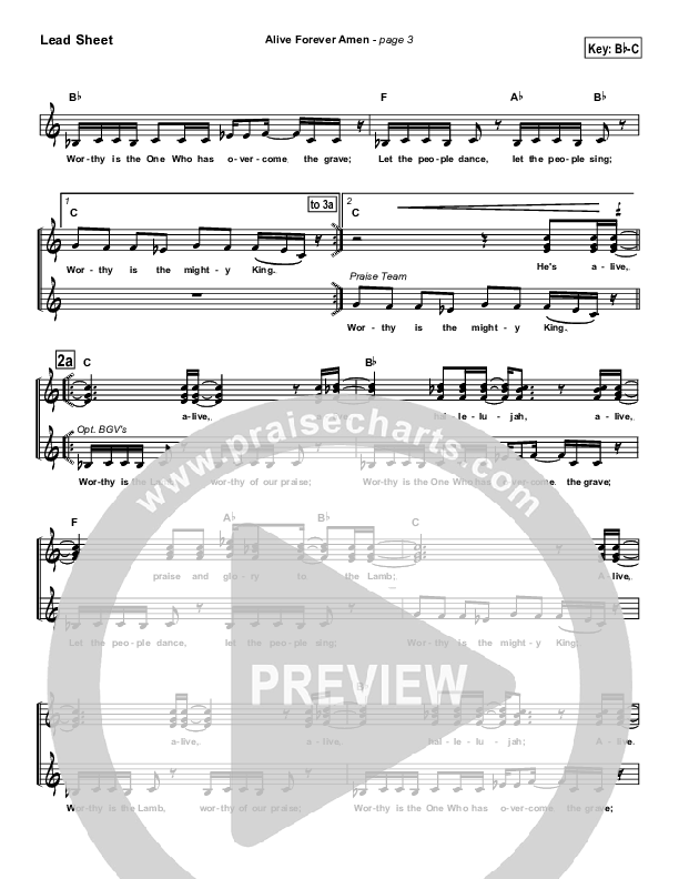 Alive Forever Amen Lead Sheet (Travis Cottrell)