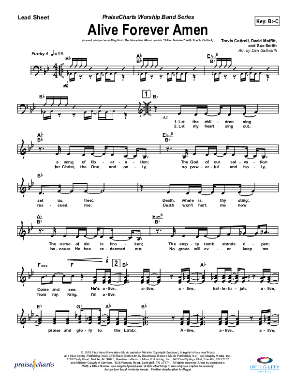 Alive Forever Amen Lead Sheet (SAT) (Travis Cottrell)
