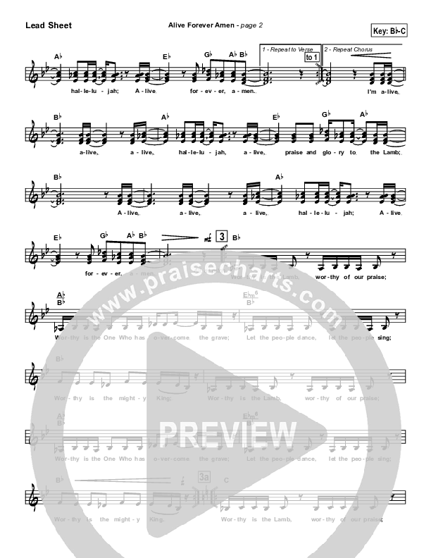 Alive Forever Amen Lead Sheet (SAT) (Travis Cottrell)