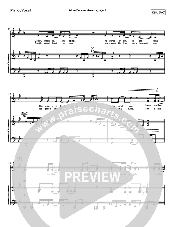 Alive Forever Amen Piano/Vocal (Travis Cottrell)