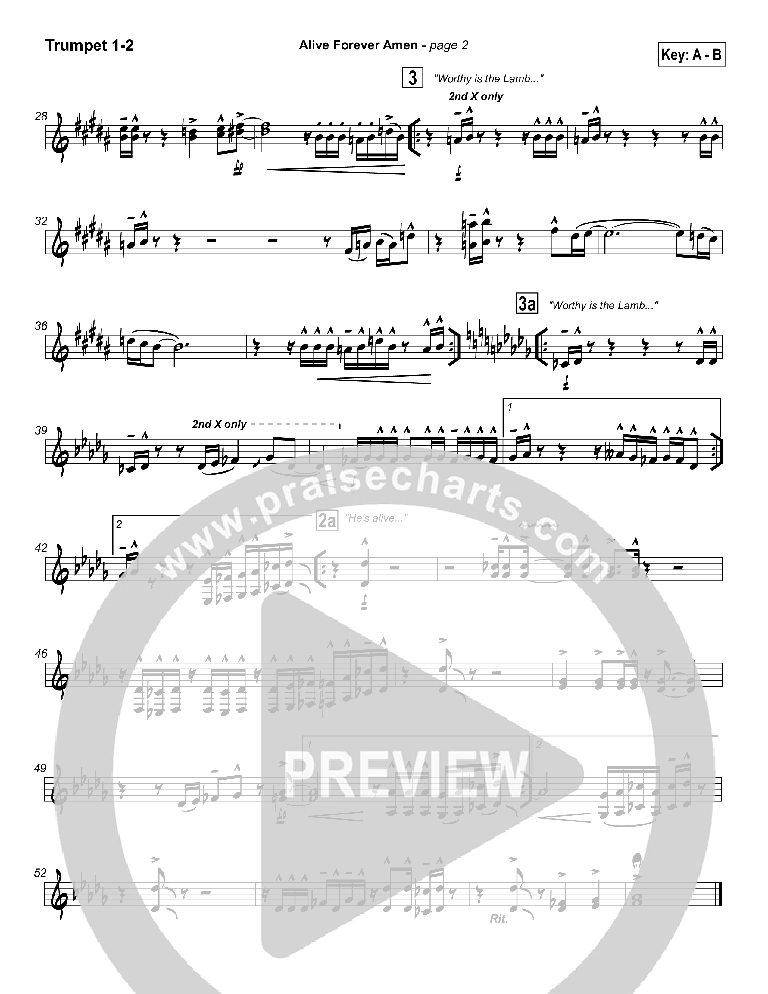 Alive Forever Amen Trumpet 1,2 (Travis Cottrell)