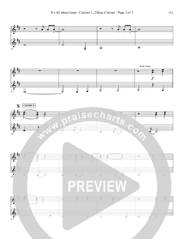 It's All About Jesus Clarinet 1/2, Bass Clarinet (Henry Seeley)